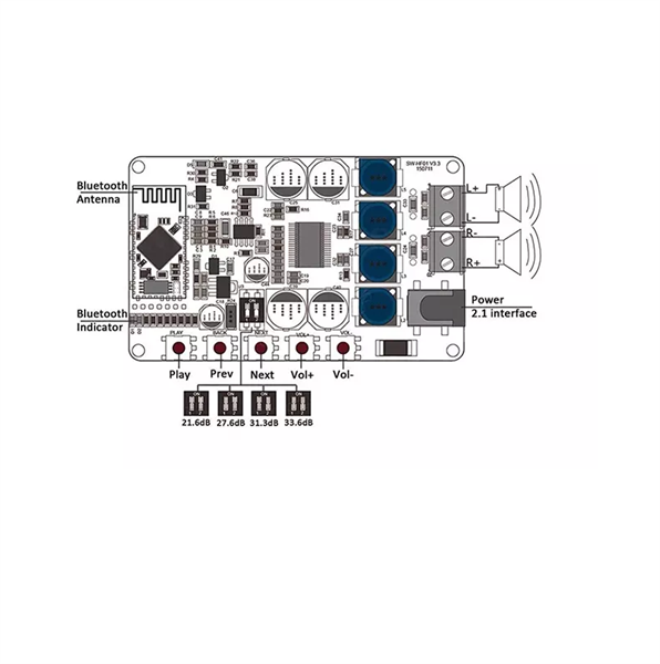 Mạch Giải mã Âm Thanh Bluetooth 4.0 TDA7492P 2*25W