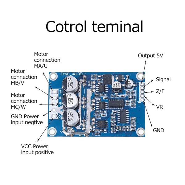 DC 12V-36V 15A 500W Brushless Motor Controller Hall BLDC Driver Board Blue