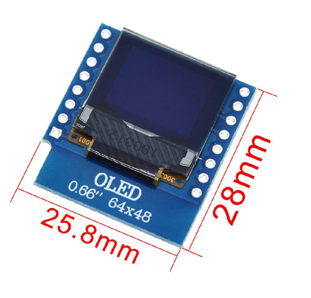 Màn hình OLED 0.66 inch 64x48 (màu trắng)