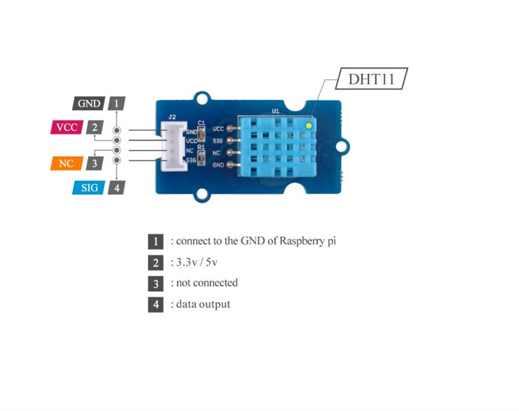 Grove - DHT11 Mạch Cảm Biến Nhiệt Độ Độ Ẩm