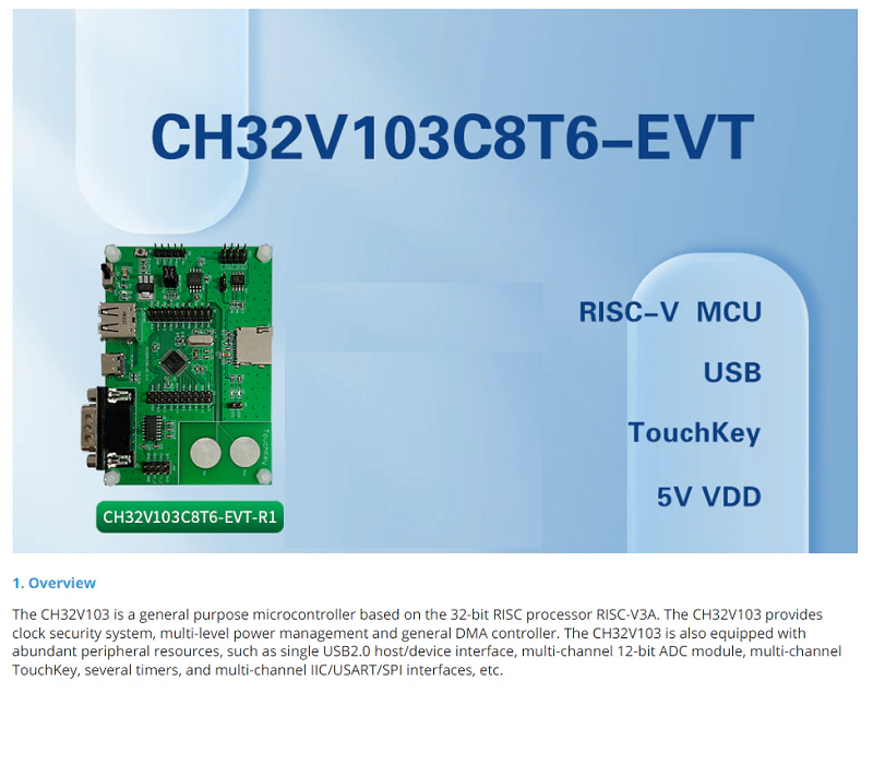 Kit CH32V103C8T6 CH32V103 Evaluation Board Kèm mạch nạp WCH-Link