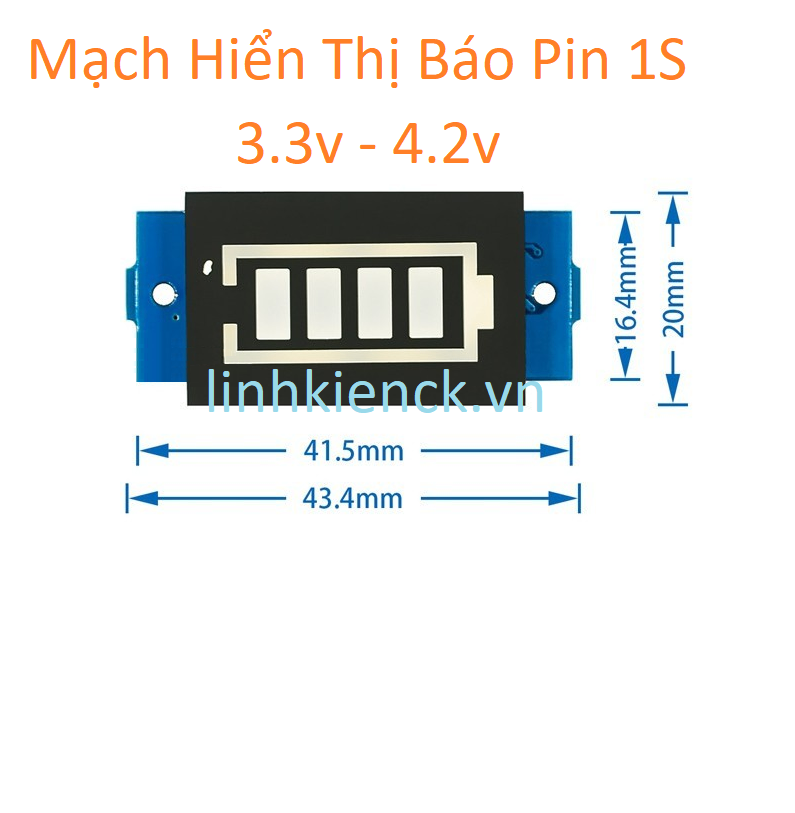 Mạch Hiển Thị Báo Mức Năng Lượng Pin 1S / 3.3v - 4.2v