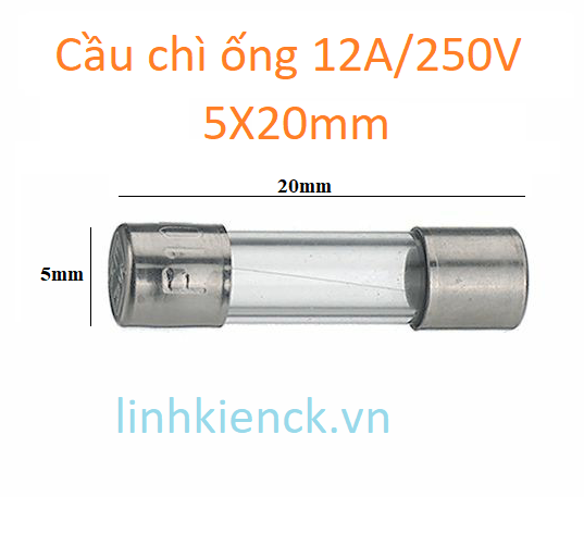 Cầu chì ống 12A/250V 5X20mm (10 cái)