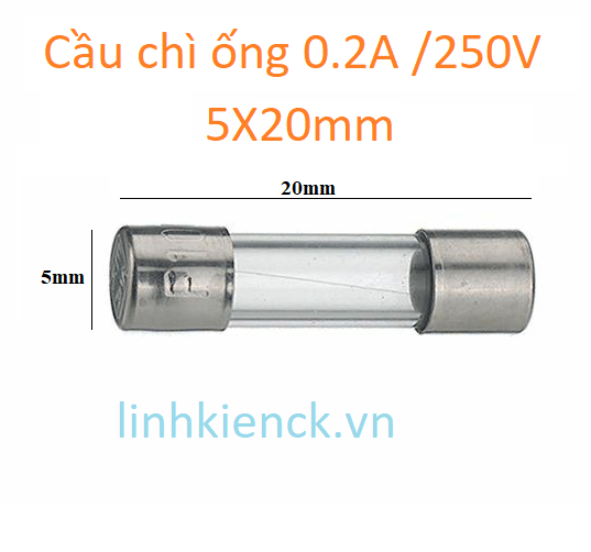 Cầu chì ống 200mA 0.2A /250V 5X20mm (10 cái)