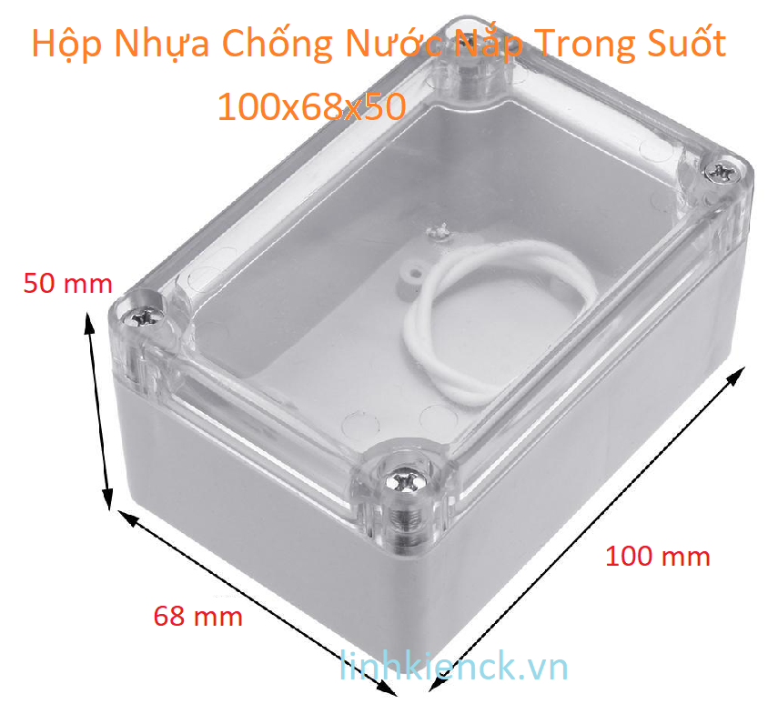 Hộp Nhựa Chống Nước Nắp Trong Suốt 100x68x50