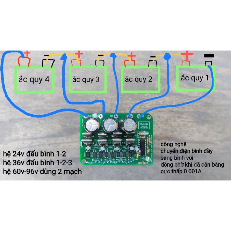 mạch cân bằng ắc quy chủ động (24v-36v-48v) - HTPRO189 (hàng chất lượng)