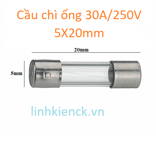 Cầu chì ống 30A/250V 5X20mm (10 cái)