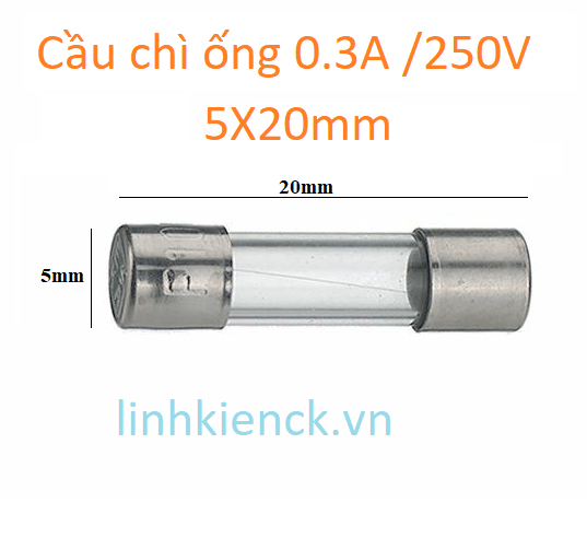 Cầu chì ống 0.3A /250V 5X20mm (10 cái)