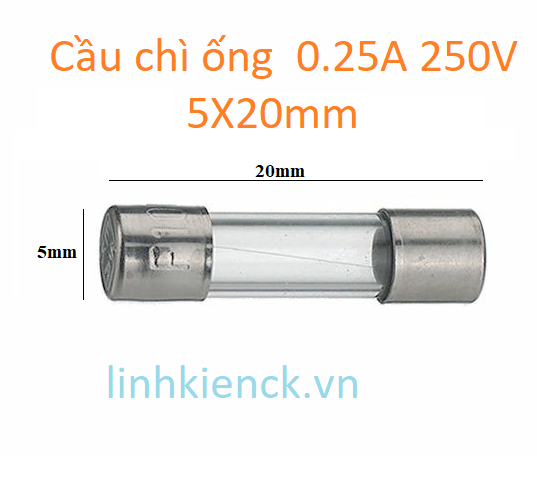 Cầu chì ống 0.25A 250V 5X20mm (10 cái)