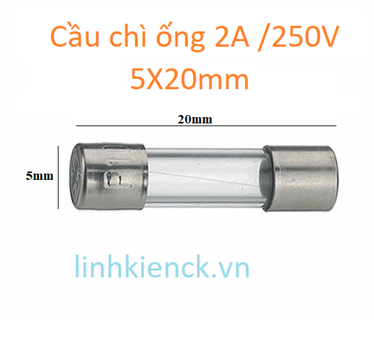 Cầu chì ống 2A /250V 5X20mm (10 cái)