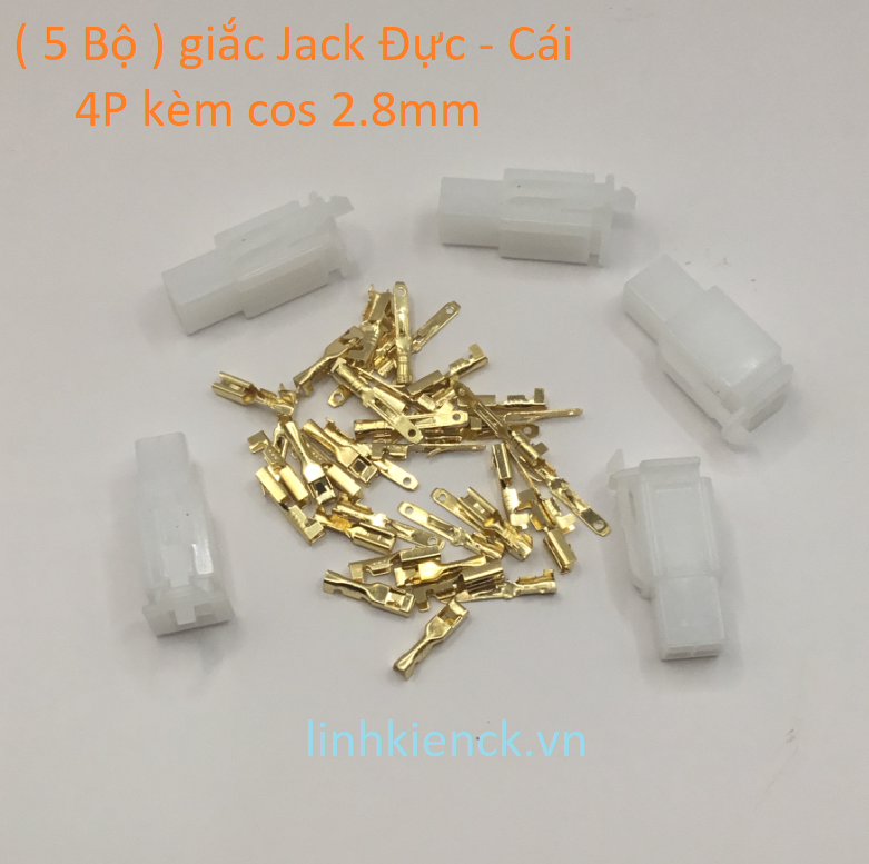 (5 Bộ) giắc Jack Đực - Cái 4P kèm cos 2.8mm