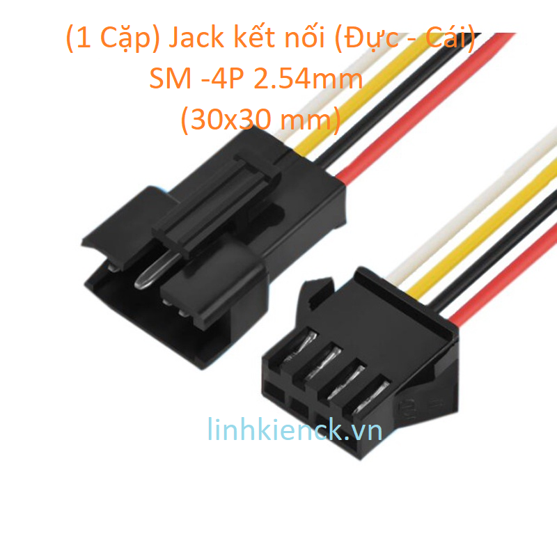 (1 Cặp) Jack kết nối (Đực Cái) SM -4P 2.54mm (30x30 mm)