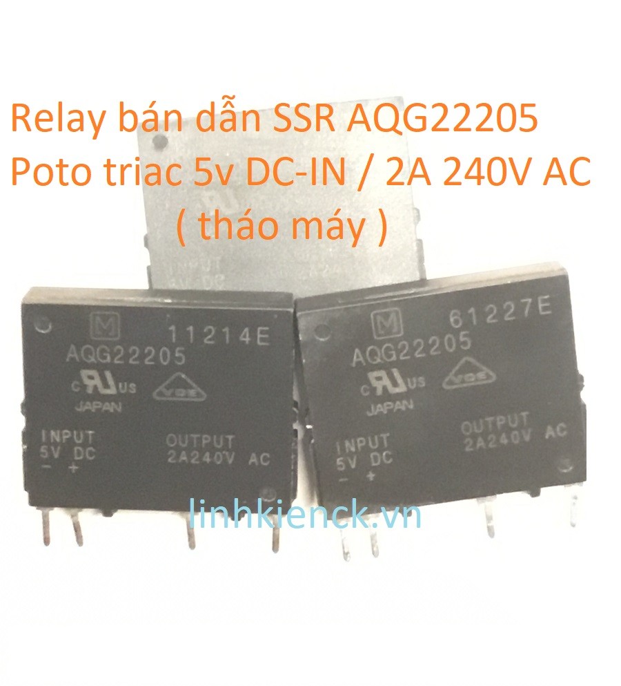 Relay bán dẫn SSR AQG22205 Poto triac 5v DC-IN / 2A 240V AC (tháo máy)