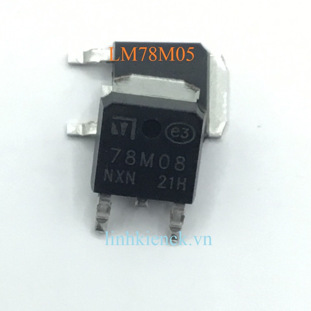 (5 con) IC ổn áp nguồn LM7808 78M08 7808 SMD TO-252 0.5A (78M08)