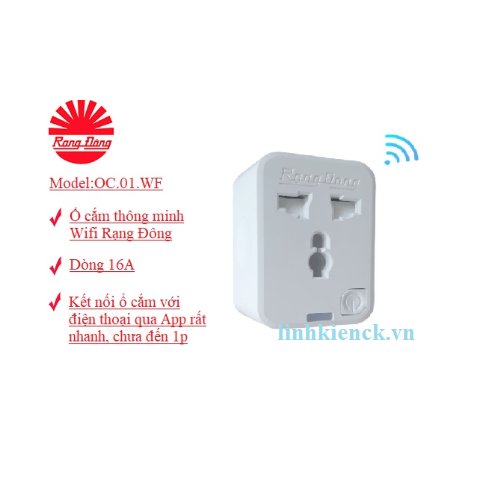 Ổ Cắm Thông Minh 16A - Ổ Cắm Wifi Rạng Đông 3500W - Chức Năng Hẹn Giờ, Điều Khiển Từ Xa