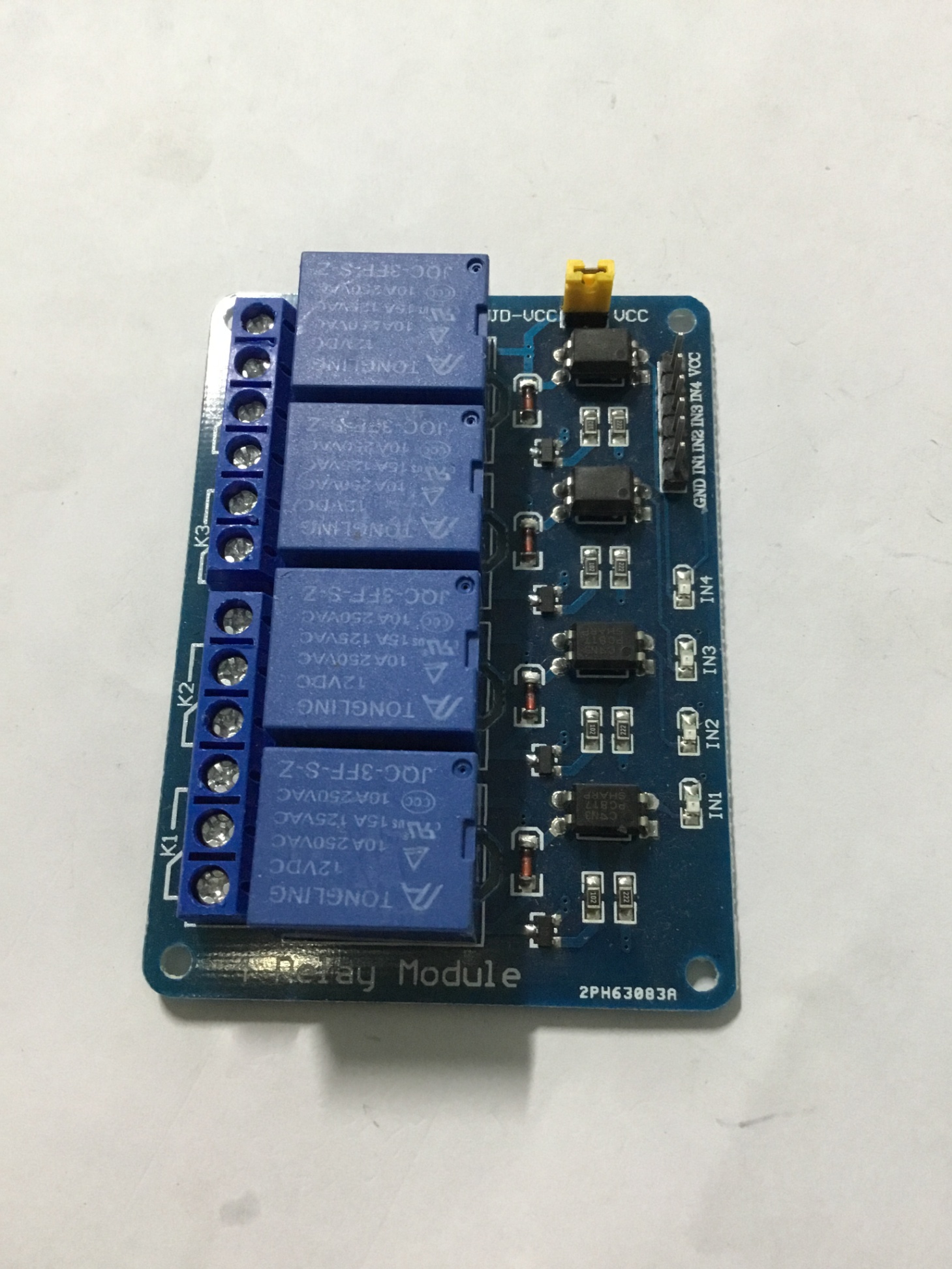 Module 4 relay với opto cách ly 12V đóng cắt thiết bị điện 10A