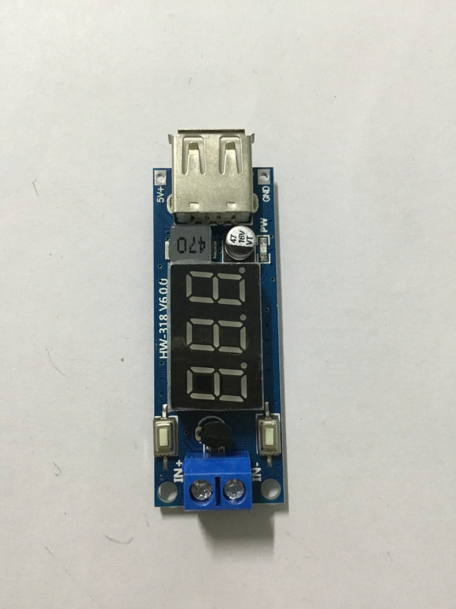 Mạch hạ áp Buck 4.55-40V Xuống 5V 2A Cổng USB Sạc Điện Thoại