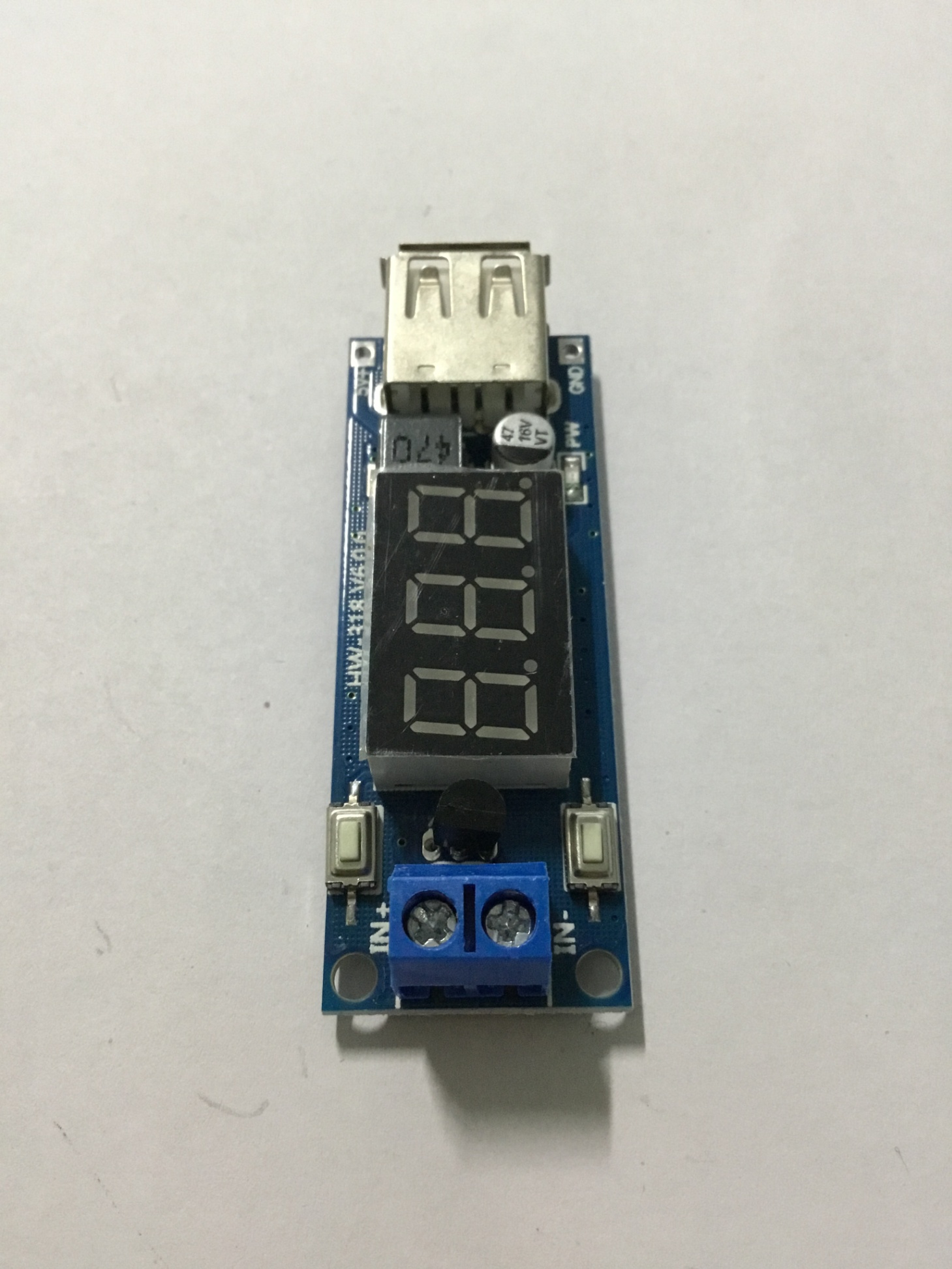 Mạch hạ áp Buck 4.55-40V Xuống 5V 2A Cổng USB Sạc Điện Thoại