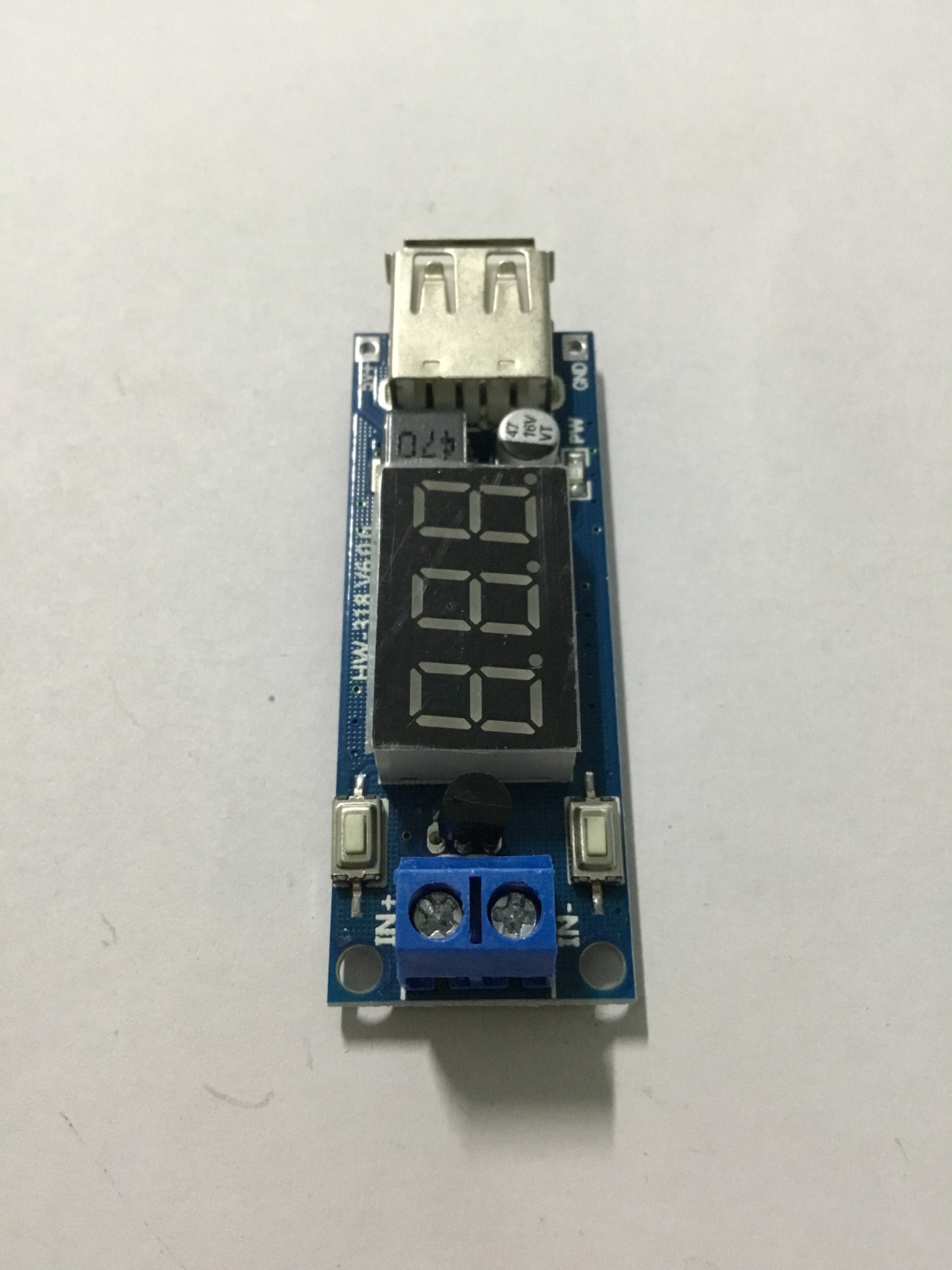 Mạch hạ áp Buck 4.55-40V Xuống 5V 2A Cổng USB Sạc Điện Thoại