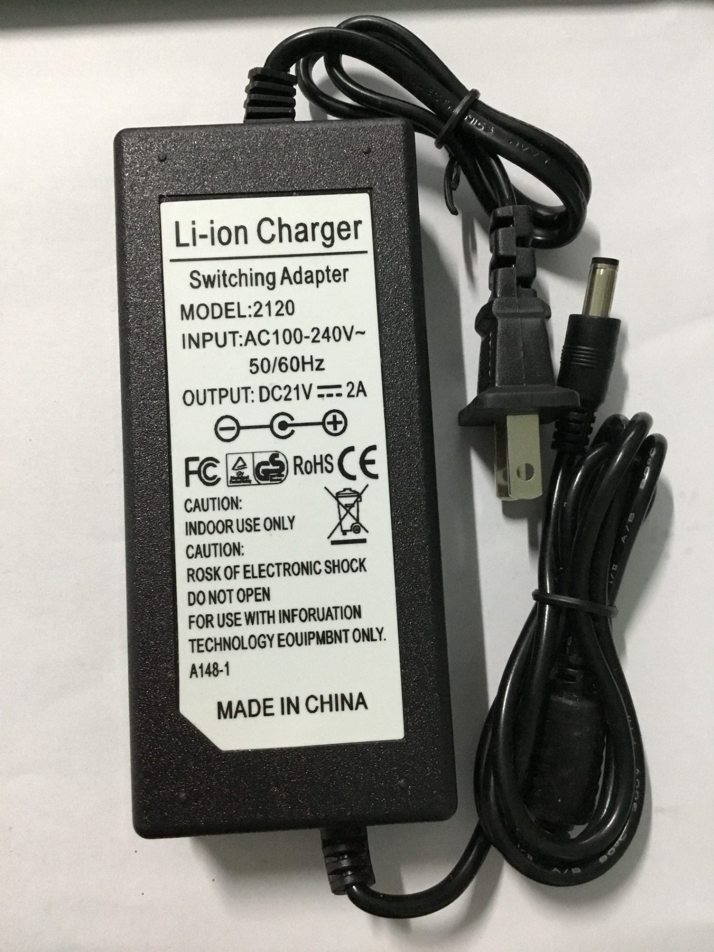 Sạc 5s 21V 2A, sạc pin Li-ion 18v, có đèn báo đầy (loại tốt)