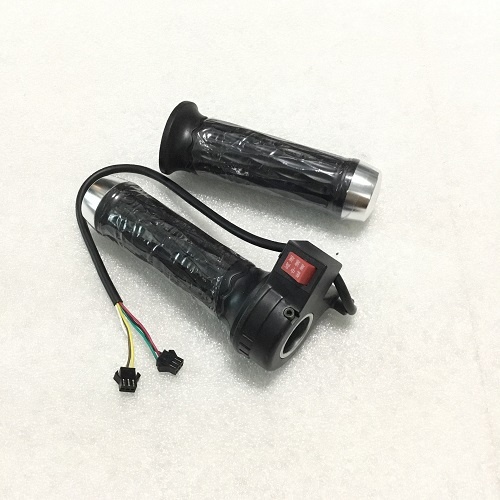 Tay ga xe điện có nút ấn 3 nấc bọc nhôm (màu bạc)/ tay ga xe điện nút 3 tốc độ (hàng chất lượng)