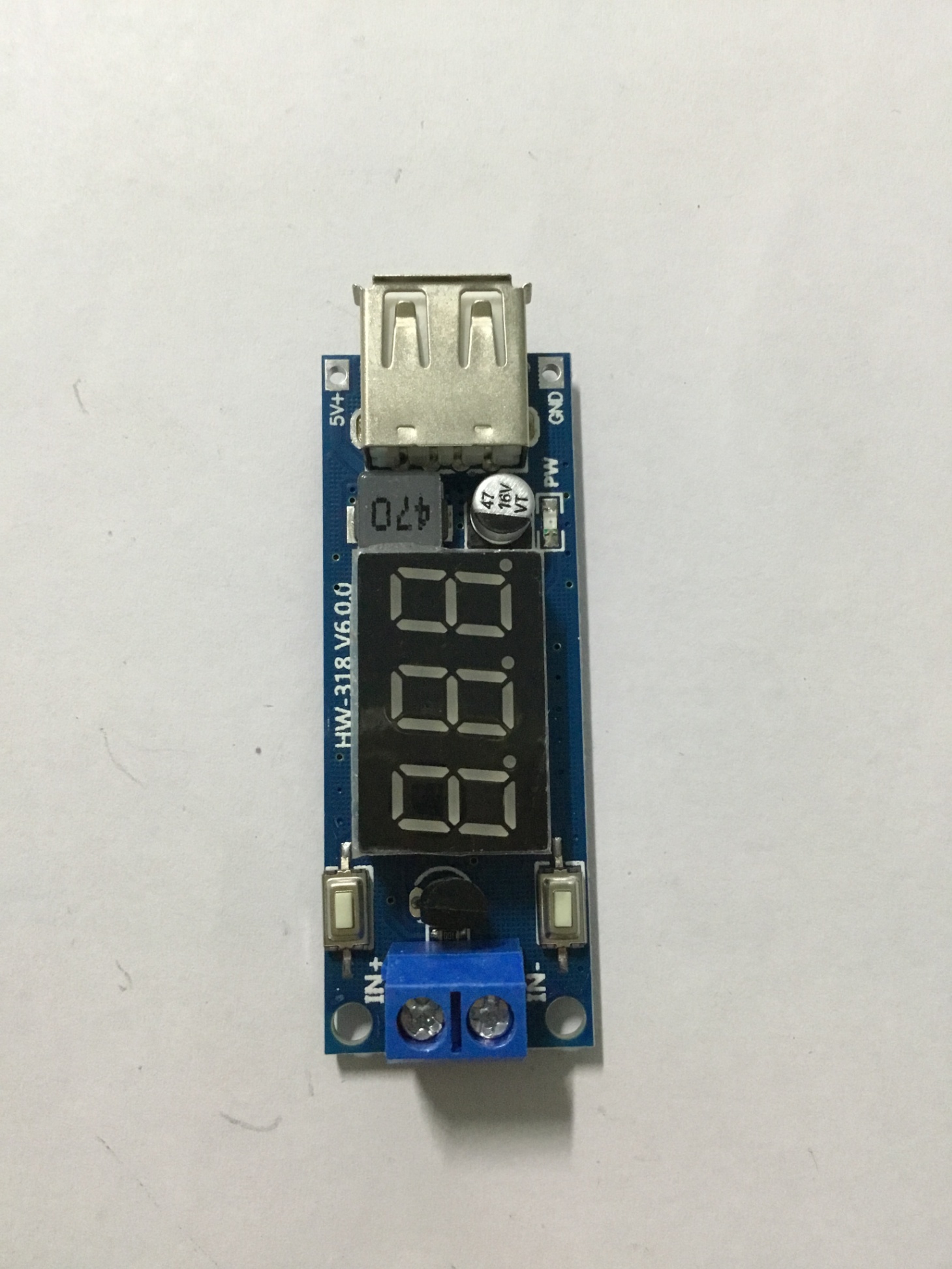 Mạch hạ áp Buck 4.55-40V Xuống 5V 2A Cổng USB Sạc Điện Thoại