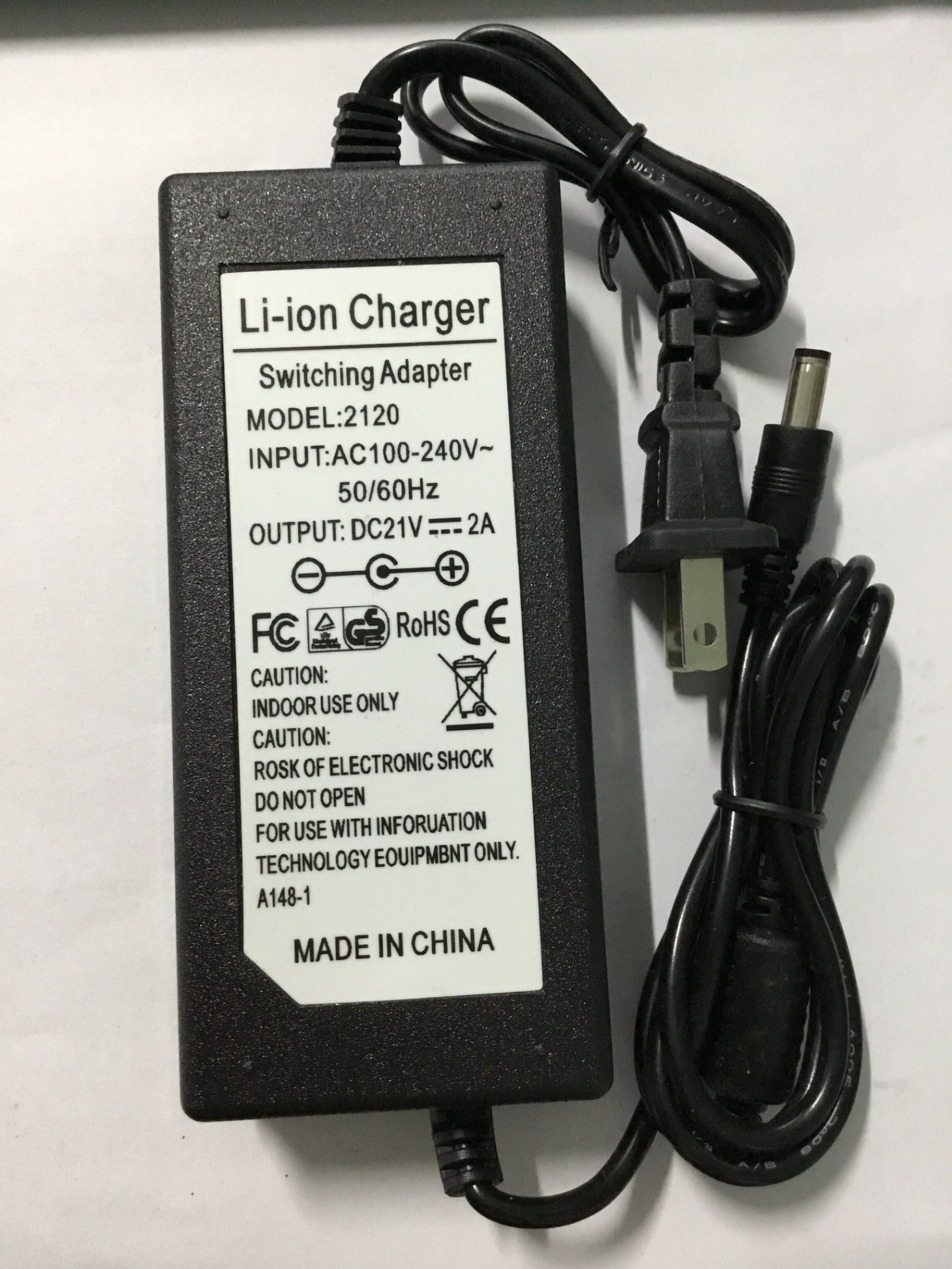 Sạc 5s 21V 2A, sạc pin Li-ion 18v, có đèn báo đầy (loại tốt)