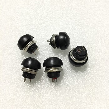 (5 cái) Công tắc nhấn chống thấm nước 12mm cho PSB-33B IGMOPNRQ (màu đen)
