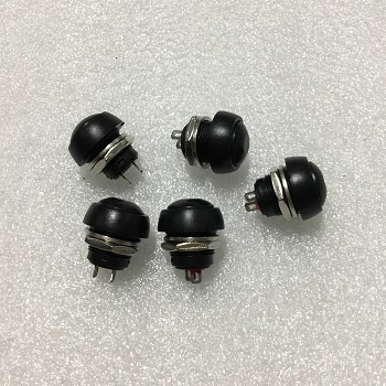 (5 cái) Công tắc nhấn chống thấm nước 12mm cho PSB-33B IGMOPNRQ (màu đen)