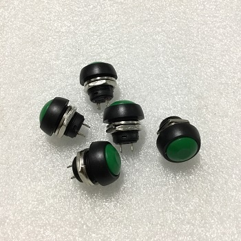 (5 cái) Công tắc nhấn chống thấm nước 12mm cho PSB-33B IGMOPNRQ (xanh lá)
