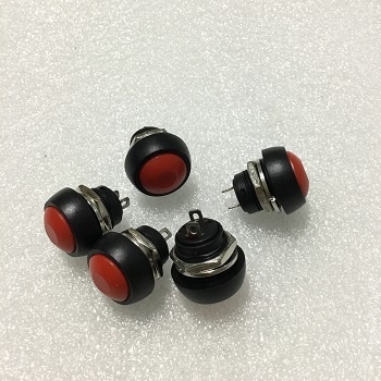 (5 cái) Công tắc nhấn chống thấm nước 12mm cho PSB-33B IGMOPNRQ (màu đỏ)