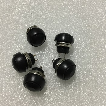 (5 cái) Công tắc nhấn chống thấm nước 12mm cho PSB-33B IGMOPNRQ (màu đen)