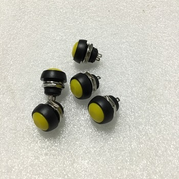 (5 cái) Công tắc nhấn chống thấm nước 12mm cho PSB-33B IGMOPNRQ (màu vàng)