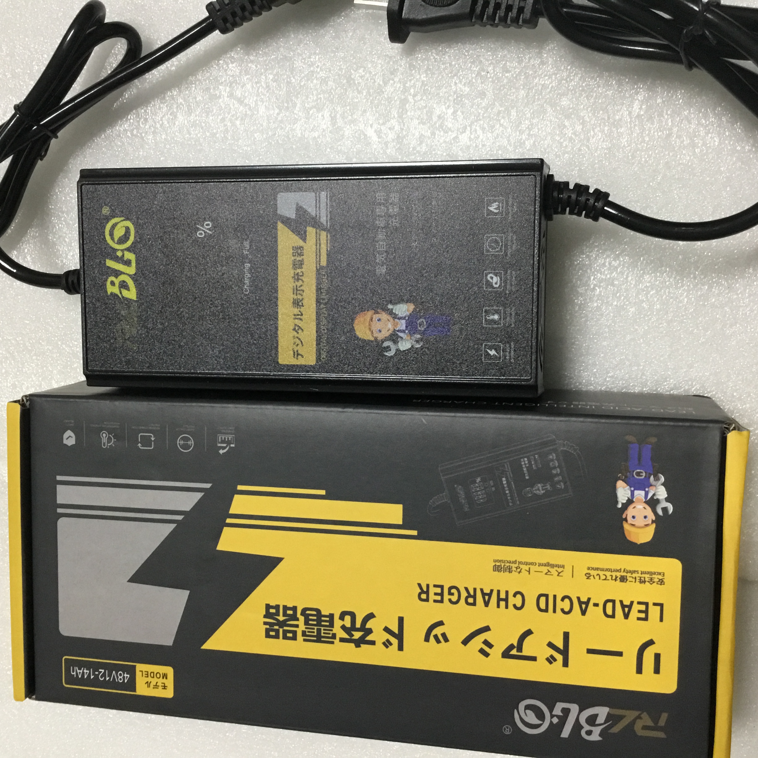 Sạc điện tử BLQ 48V 12Ah hàng cao cấp, 6 đèn báo % pin