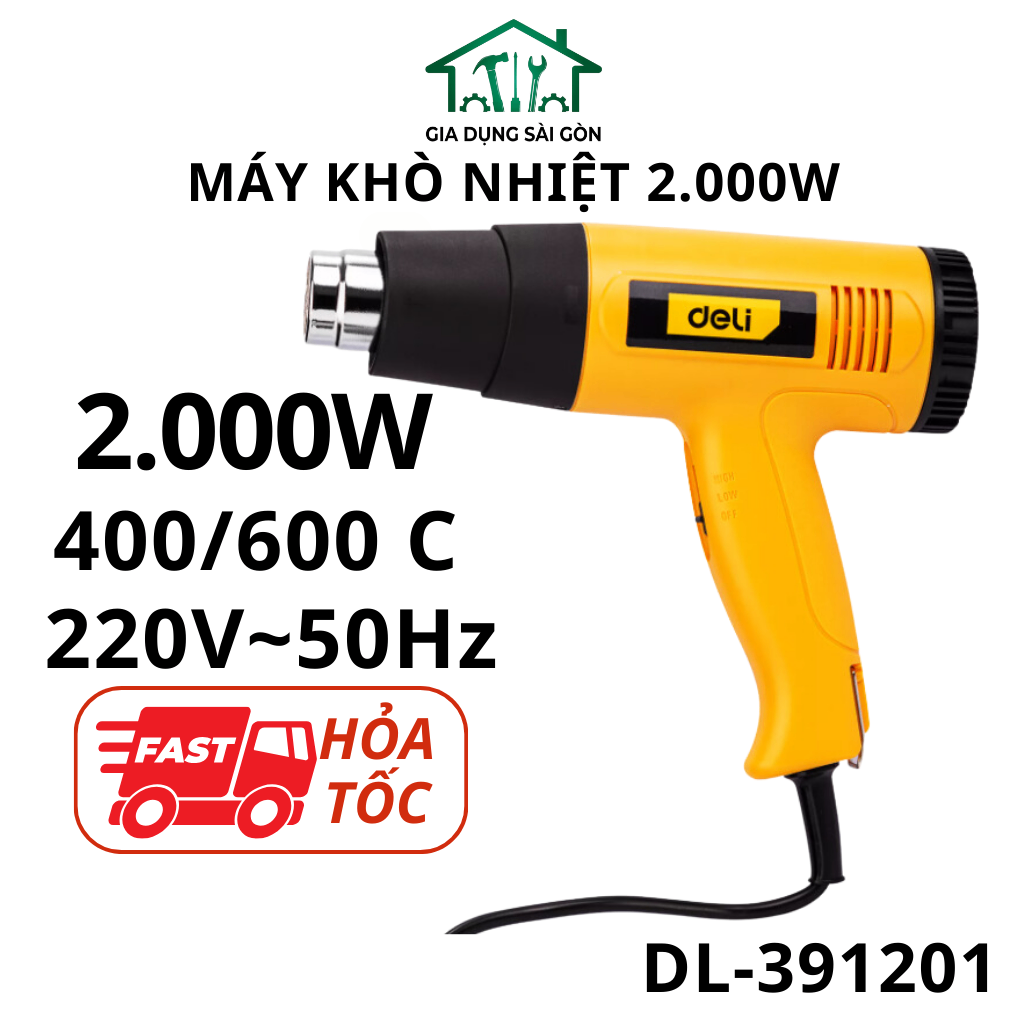 Máy Khò Nhiệt Deli Công Suất Cao 2000W - DL391201