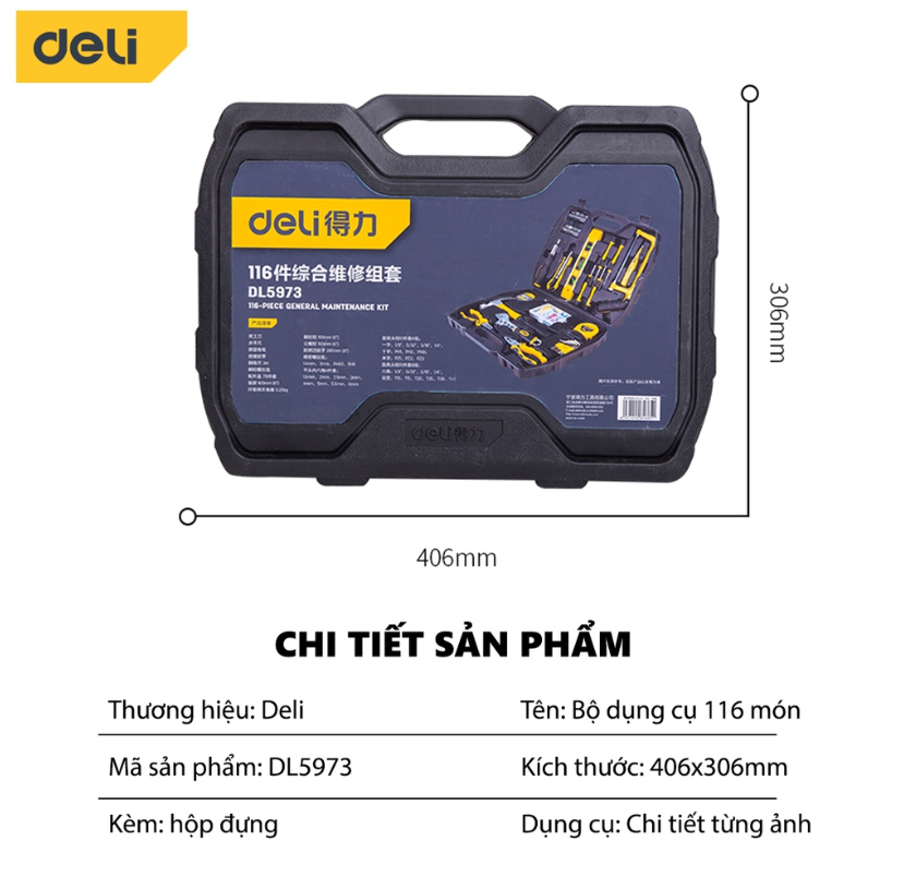 Bộ dụng cụ 116 chi tiết - DL5973