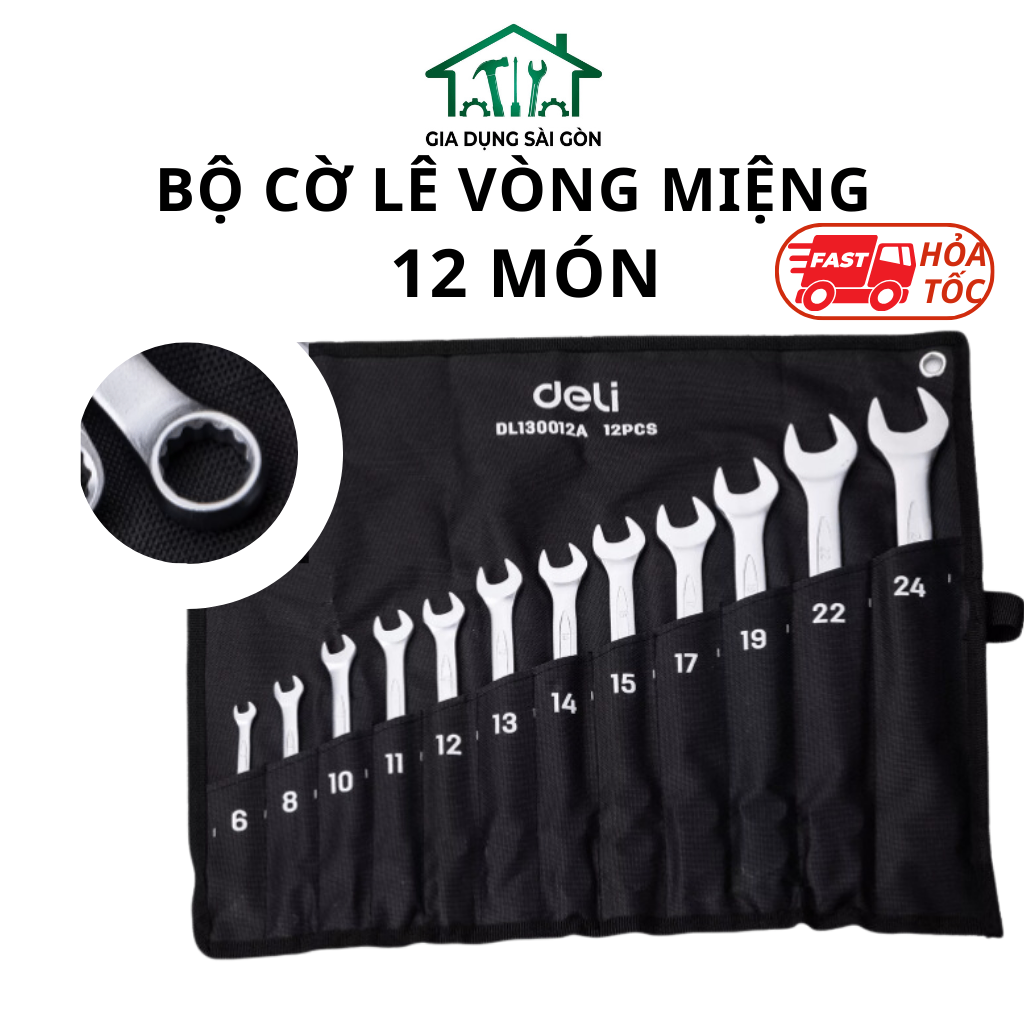 Bộ cờ lê vòng miệng 12 món