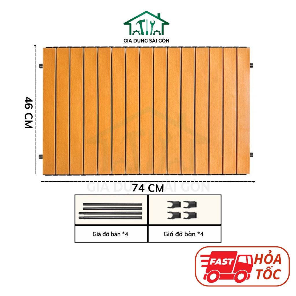 Mặt bàn màu nâu gỗ Size vừa - 46 x 74