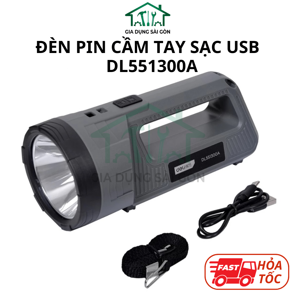 ĐÈN PIN CẦM TAY SẠC USB - DL551300A