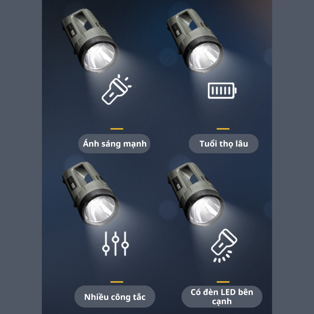 ĐÈN PIN CẦM TAY SẠC USB - DL551300A