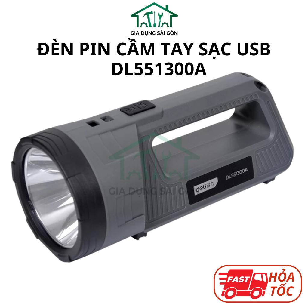 ĐÈN PIN CẦM TAY SẠC USB - DL551300A