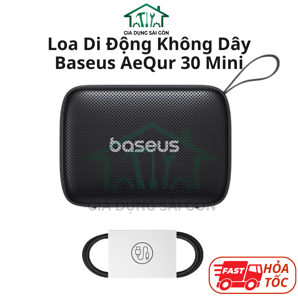 Loa Di Động Không Dây Baseus AeQur 30 Mini (5W, Bluetooth v5.3, 12Hrs, IPX6, Bass Enhancement)