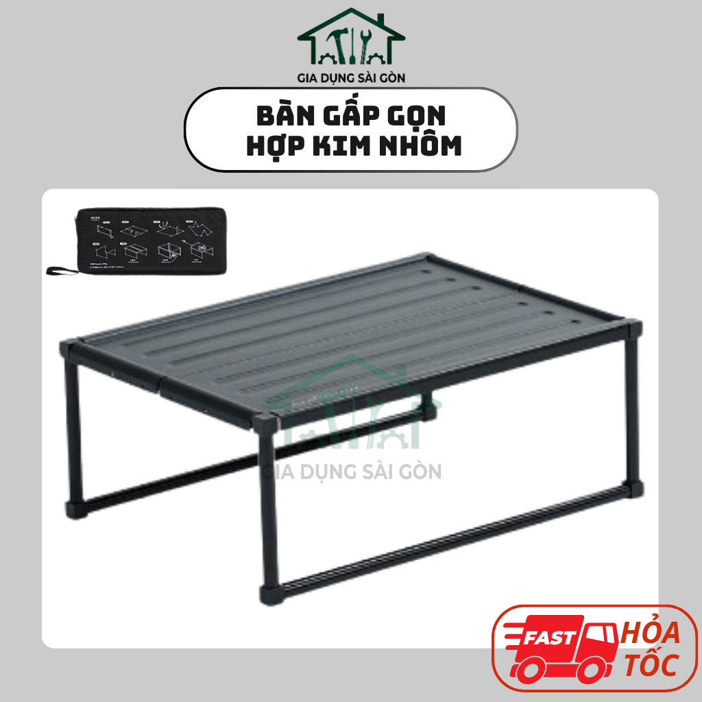 Bàn Gấp Gọn Dã Ngoại Bằng Hợp Kim Nhôm Tiện Lợi Camping, Picnic SUNDICK - Size L