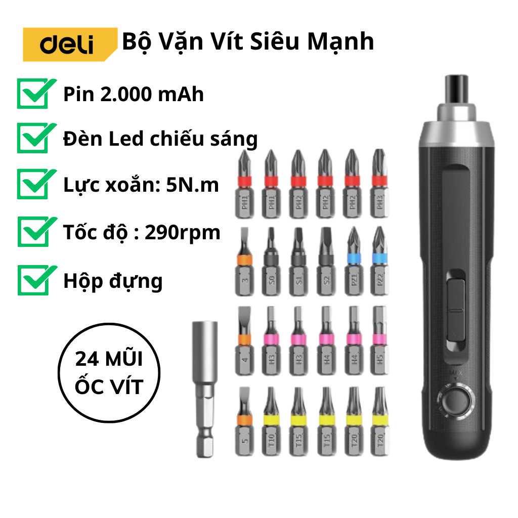 Máy vặn vít - bộ đầy đủ có hộp