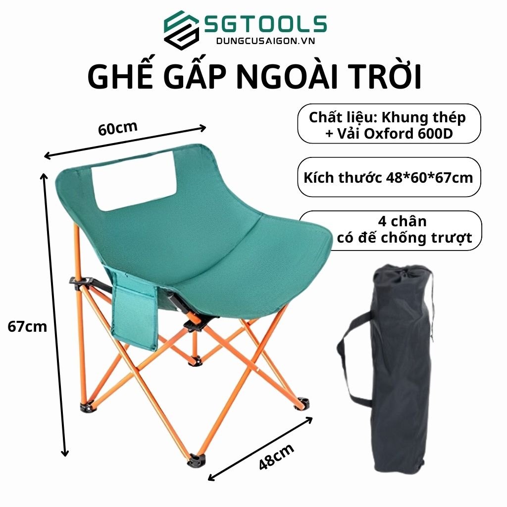 Ghế gấp gọn có dựa lưng - Xanh