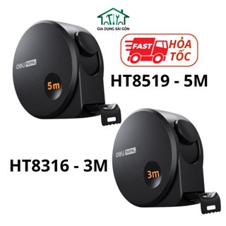 Thước cuộn thép Deli Home đen 5mx19mm