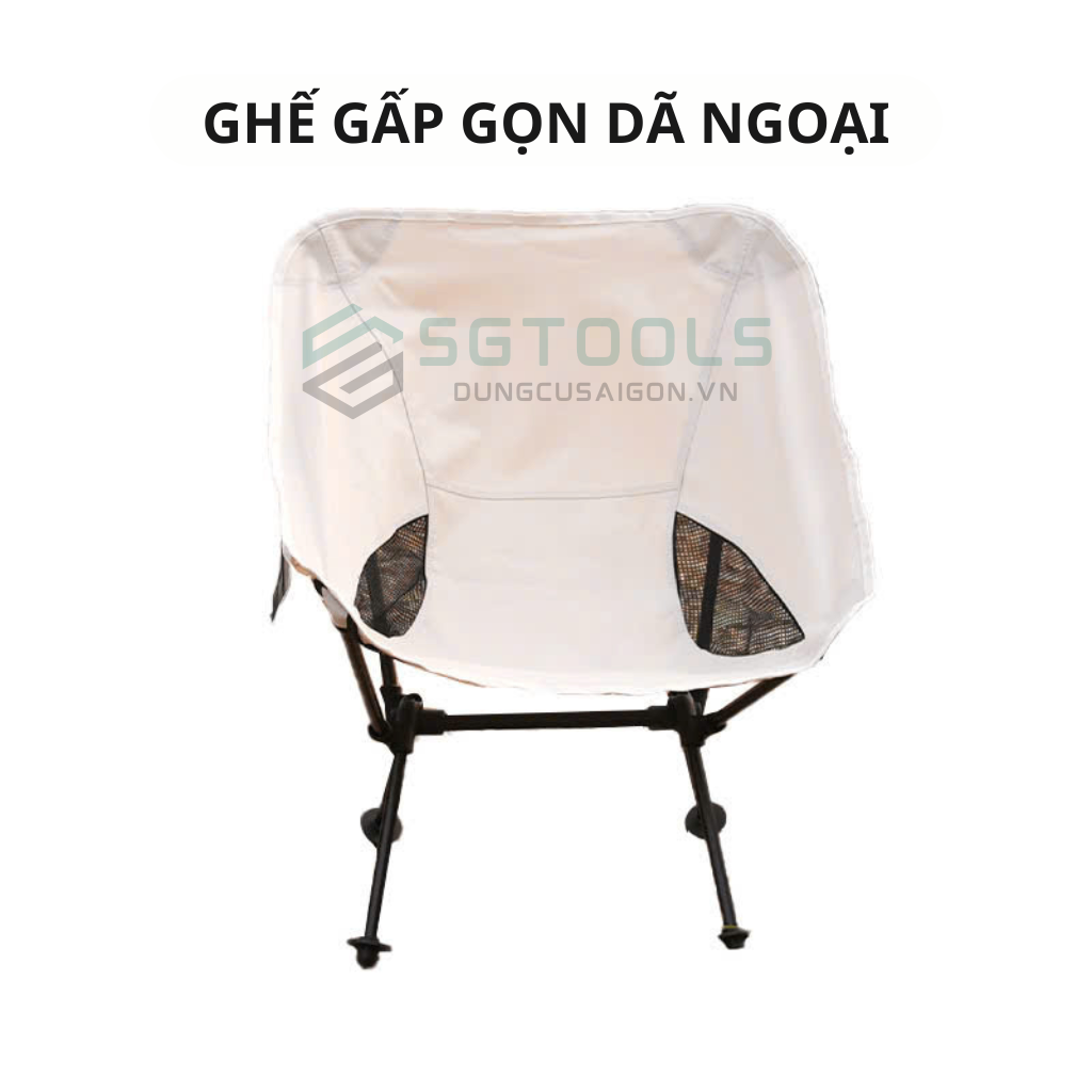 Ghế gấp gọn có thể tháo rời có túi vải 4 màu SGC34 - Trắng