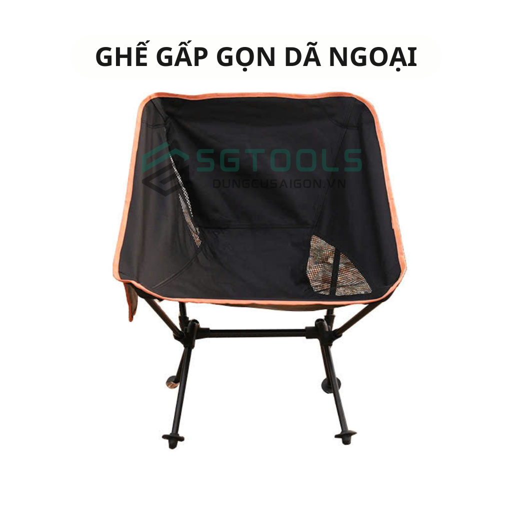 Ghế gấp gọn có thể tháo rời có túi vải 4 màu SGC34 - Đen