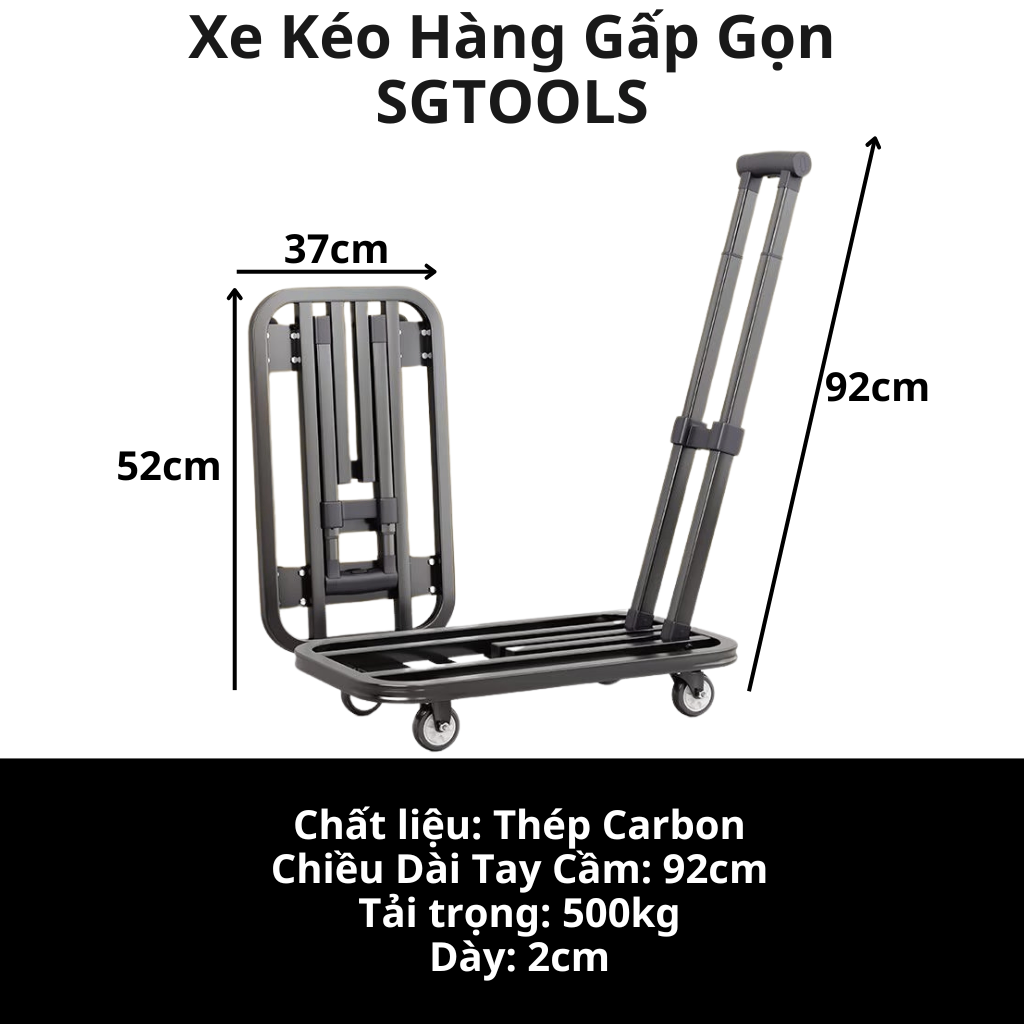 Xe Kéo Hàng SGTOOLS Làm Bằng Thép Carbon Gấp Gọn - 500kg