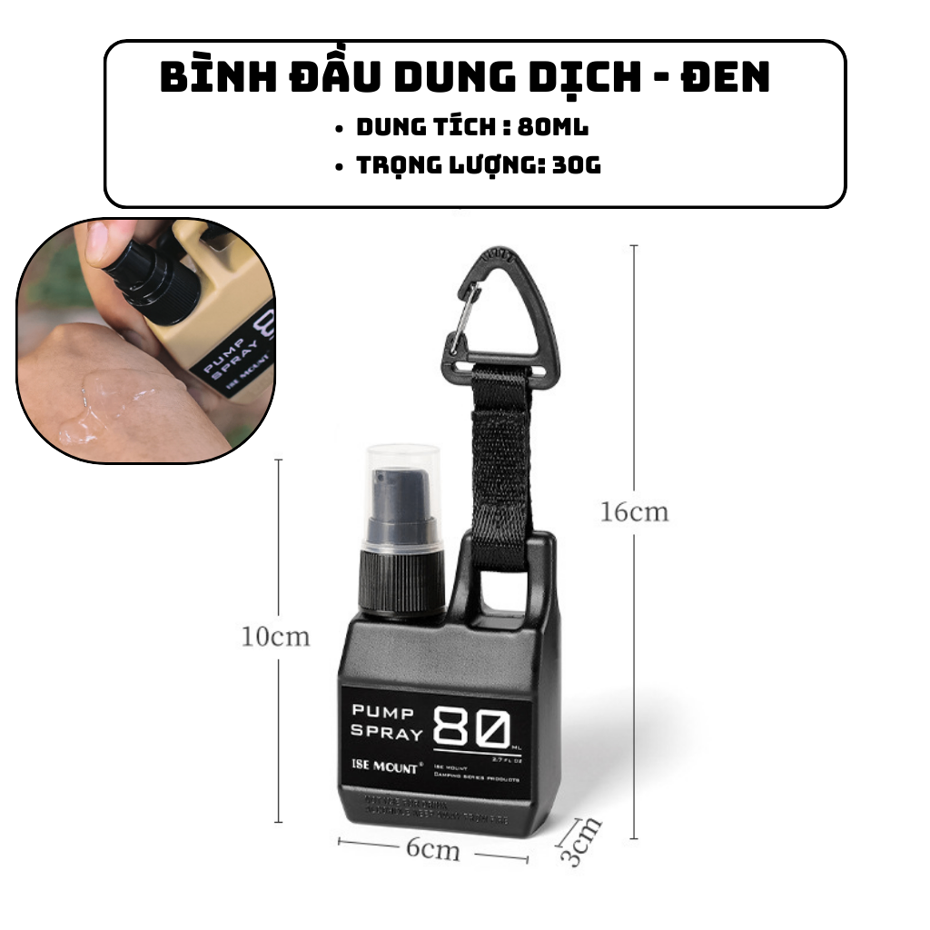 Bình Xịt Đa Năng Dung Tích 80ml Làm Bằng Nhựa PE, PP - Đen Đầu Dung Dịch